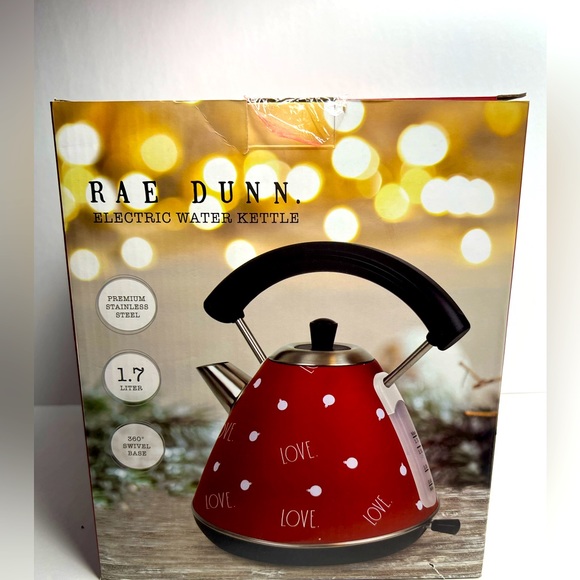 Rae Dunn Kitchen Rae Dunn Love Red Electric Tea Kettle New In Box